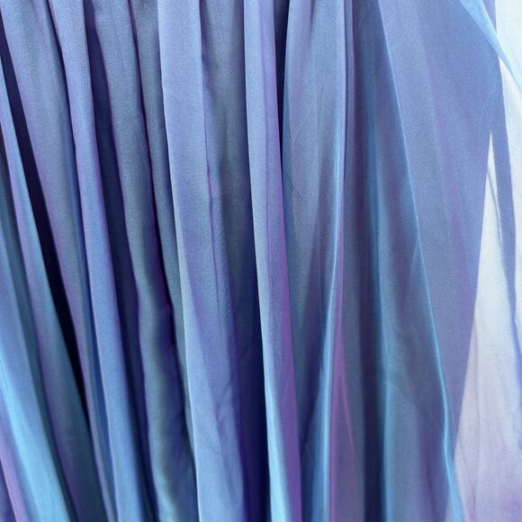 La Femme Prom Dress SZ 6 Blue Violet Formal Gown Embellished Lace Top Sleeveless - Picture 9 of 15